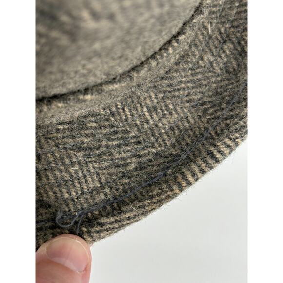 Vintage Pedigree Fifth Avenue New York Fedora Wool Hat M Large Gray Herringbone - Picture 5 of 15